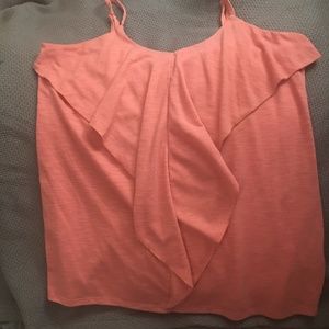 RUFFLE NECK SLEEVELESS TANK